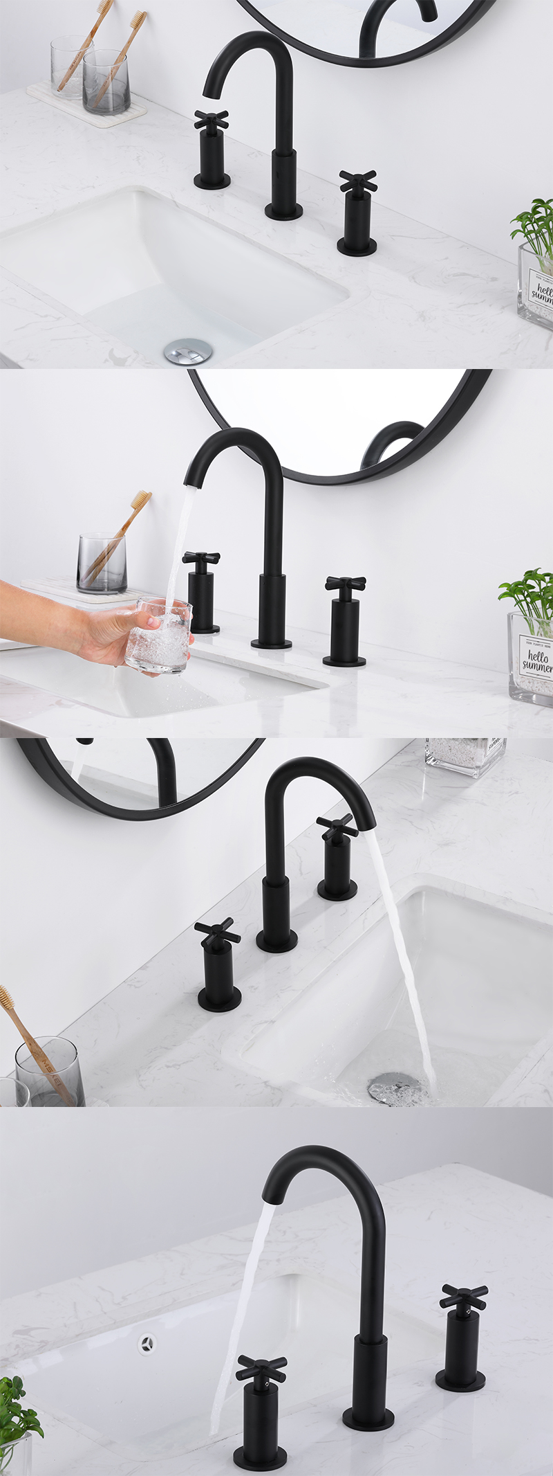 Double Hole Double Handle Faucet صنبور ذو فتحة مزدوجة بمقبض مزدوج