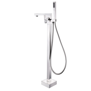 CUPC مربع عالي الجودة 304 من الفولاذ المقاوم للصدأ الكروم متعدد الوظائف دش أرضية الحمام صنابير حوض الاستحمام القائمة بذاتها 