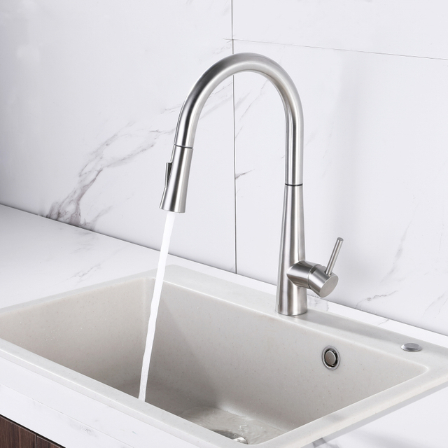 مصقول الذهب 360 درجة اللمس الاستشعار سحب الحنفيات بالوعة المطبخ