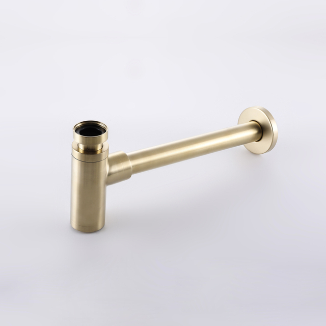 مصقول جدار ذهبي مخفي أنبوب النفايات استنزاف الحمام ديكور حوض بالوعة زجاجة من الفولاذ المقاوم للصدأ فخ سيفون 