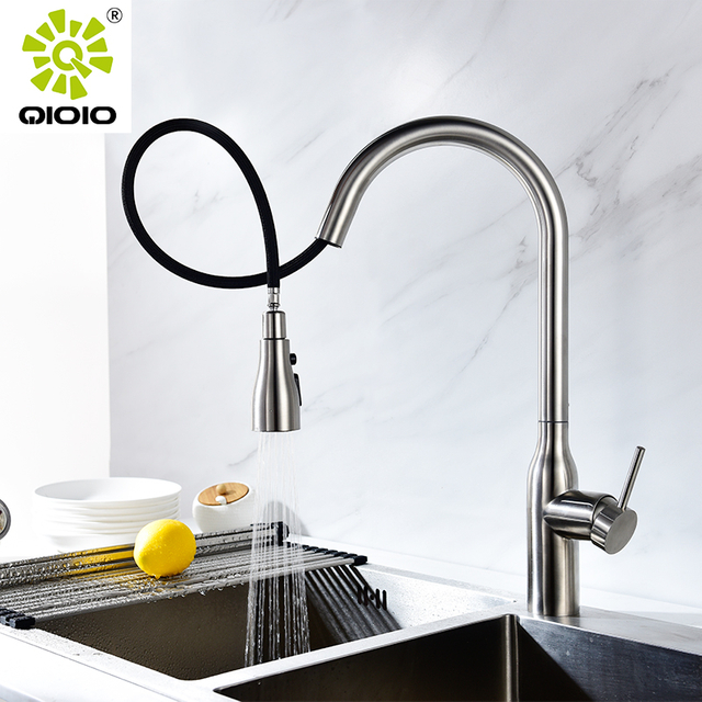 الحديث المصقول الذهب الساخنة والباردة سحب صنبور بالوعة المطبخ