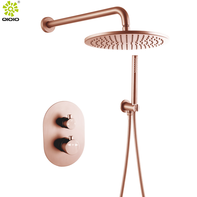 cUPC عالية الجودة الحائط 304 الفولاذ المقاوم للصدأ المصقول خالية من الرصاص مجموعة دش ثرموستاتي