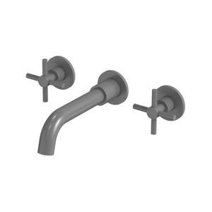 304 الفولاذ المقاوم للصدأ بندقية سوداء جدار جبل حوض للحمام صنبور مقبض مزدوج 