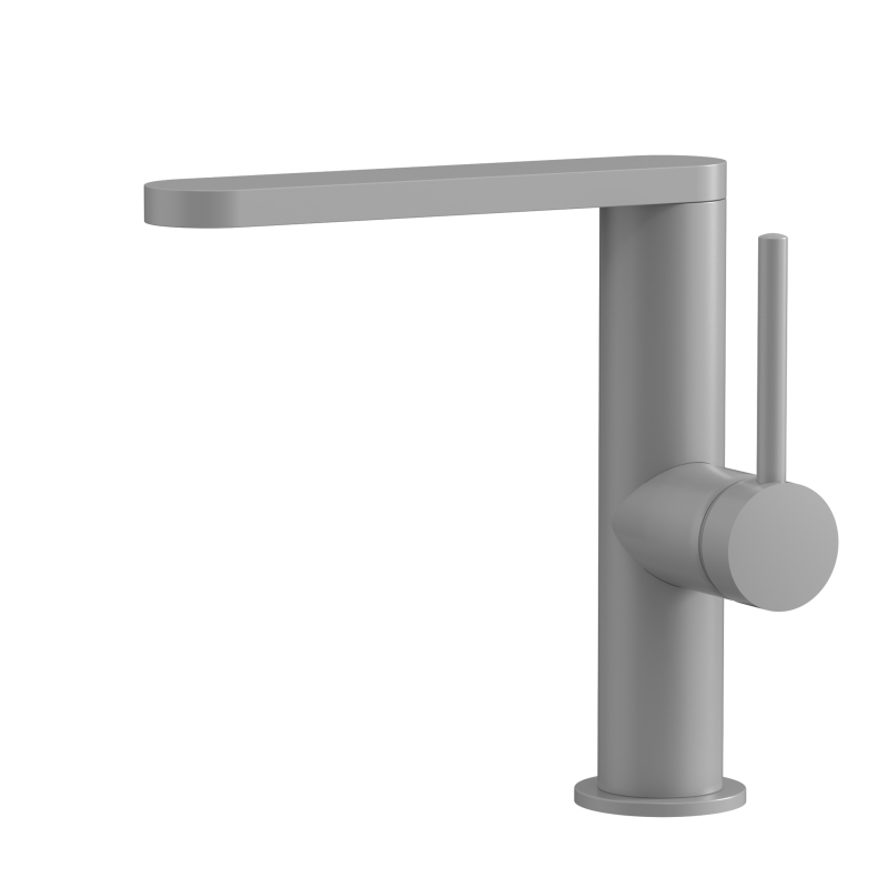 صنبور حوض من الفولاذ المقاوم للصدأ باللون الرمادي