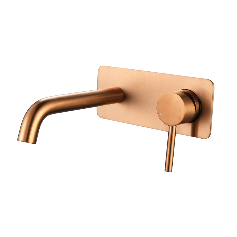 صنبور حائط من الفولاذ المقاوم للصدأ باللون الذهبي الوردي