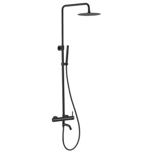 304 مسدس من الفولاذ المقاوم للصدأ، مجموعة خلاط دش للحمام الأسود مكونة من 3 وظائف