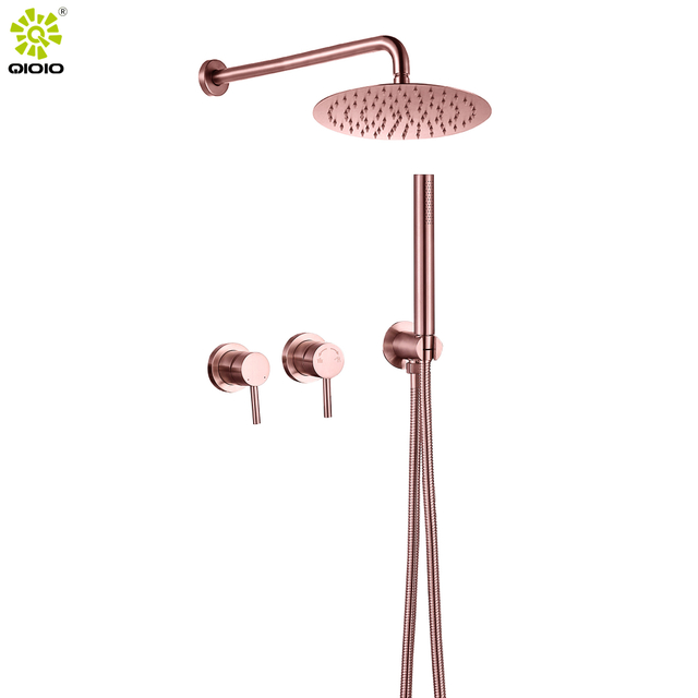 304 الفولاذ المقاوم للصدأ رأس دش المطر أعلى الحائط دش الحمام خلاط مجموعة