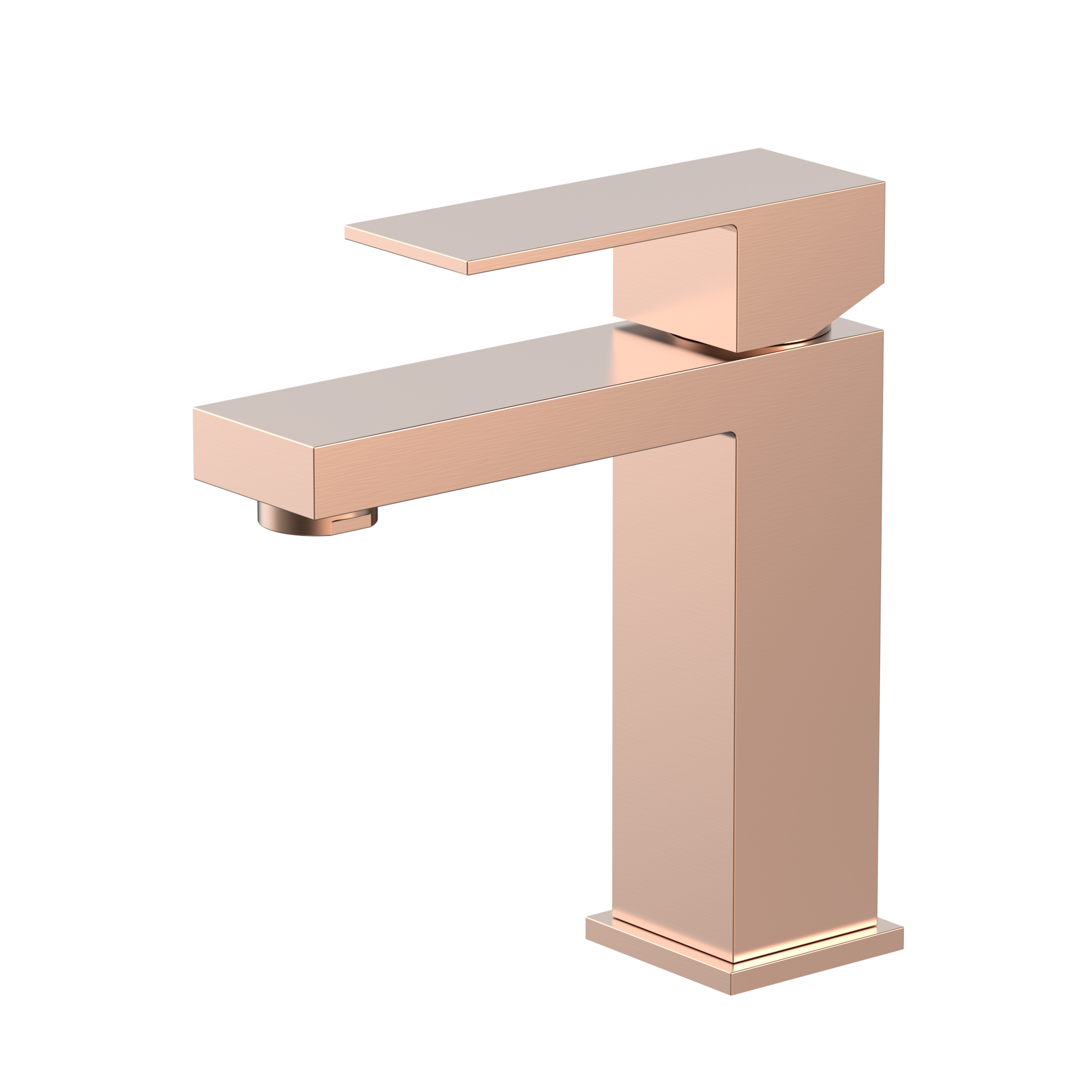 صنبور حوض من الفولاذ المقاوم للصدأ باللون الذهبي الوردي من النحاس الحامض المربع