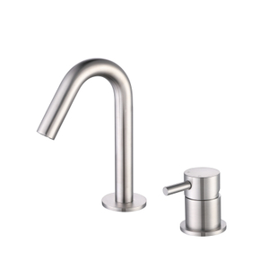 304 الفولاذ المقاوم للصدأ نحى النيكل ثقبين مقبض منفصل بالوعة الحمام الحنفية