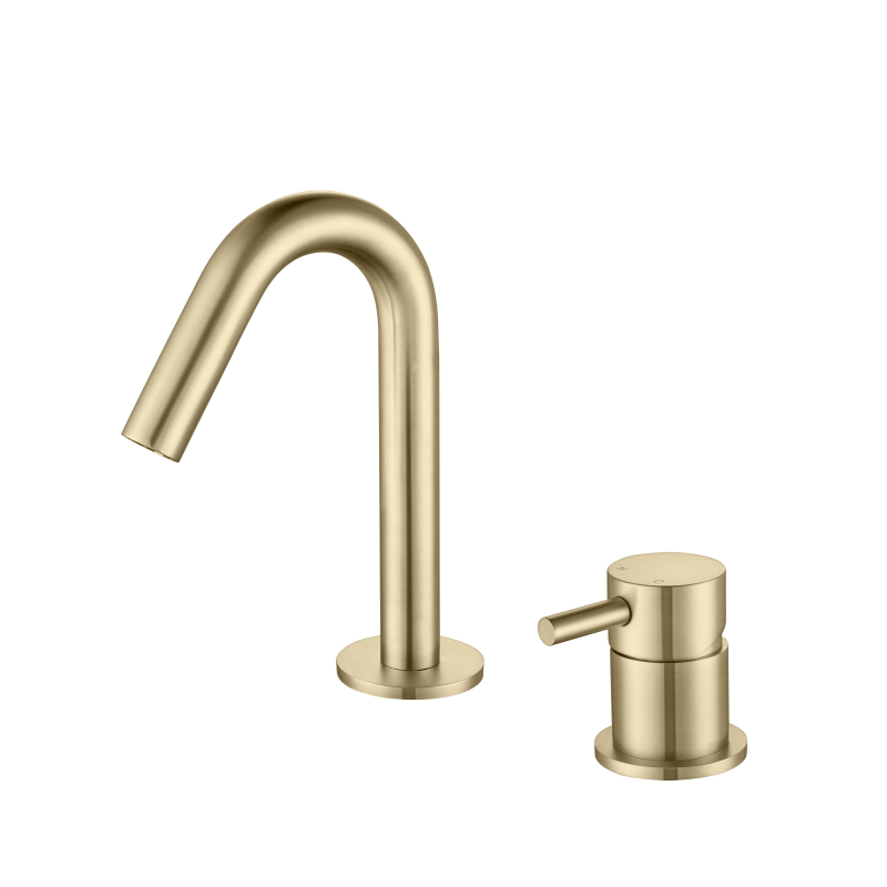 صنبور حوض من الفولاذ المقاوم للصدأ باللون الذهبي المصقول