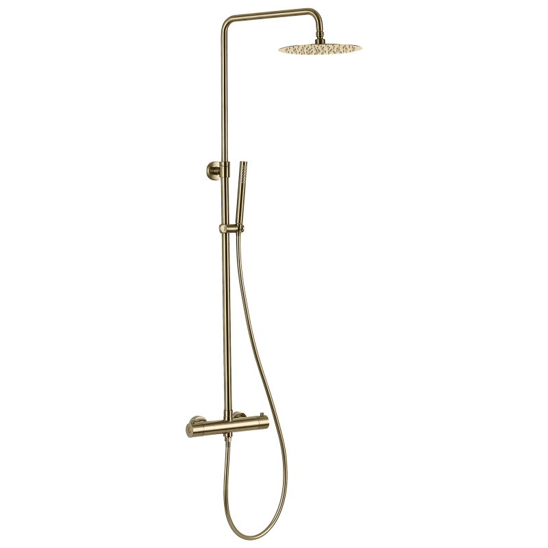 خلاط دش ثرموستاتي للحمام من الفولاذ المقاوم للصدأ 304 مصقول باللون الذهبي