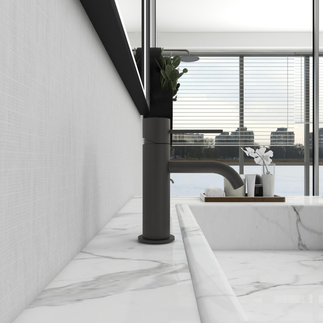 الحديث 316 الفولاذ المقاوم للصدأ ماتي الأسود الحمام حوض صنبور اليد واحدة