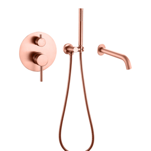 304 الفولاذ المقاوم للصدأ النحاس ارتفع الذهب الحائط الحمام أخفى حمام ودش مجموعات الحنفية