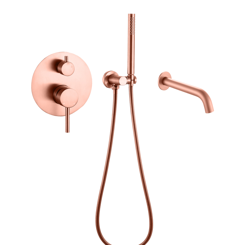 طقم دش مخفي من الفولاذ المقاوم للصدأ 304 من النحاس الحامض والذهبي الوردي