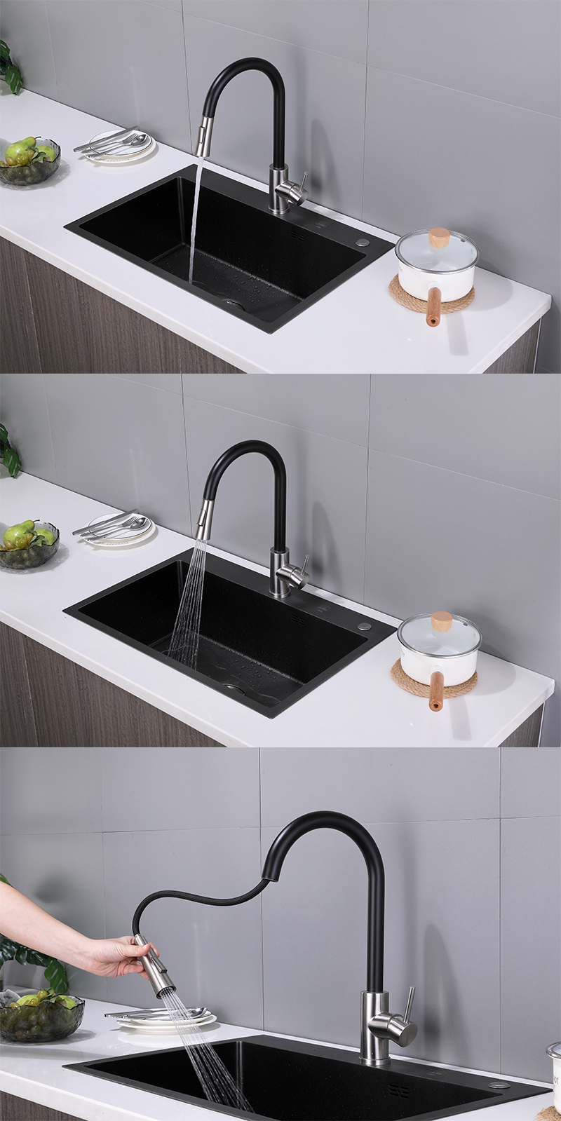 سحب صنبور خلاط المطبخ 