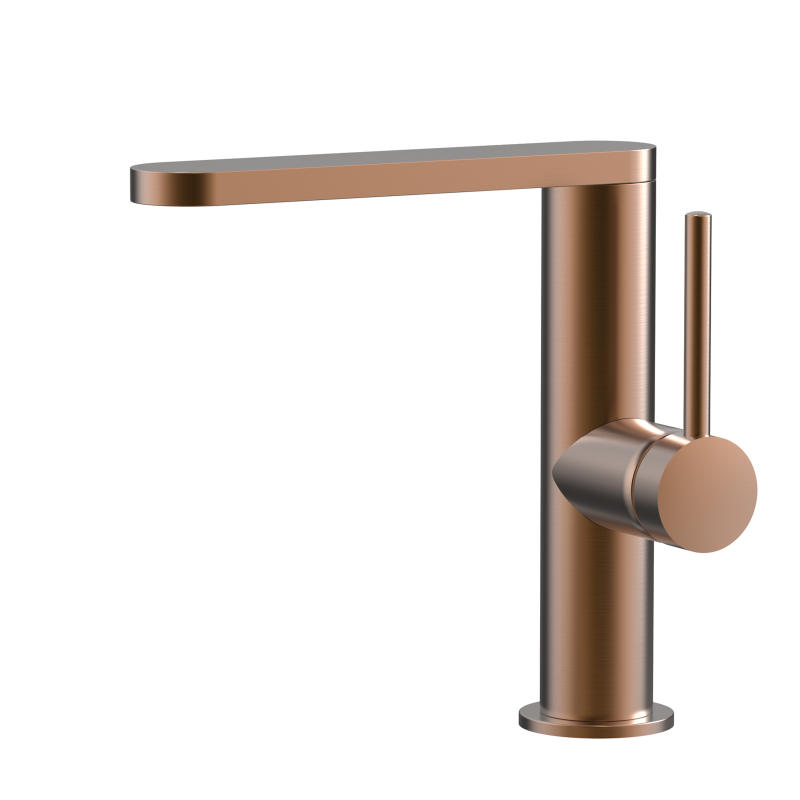 صنبور حوض من الفولاذ المقاوم للصدأ باللون الذهبي الوردي