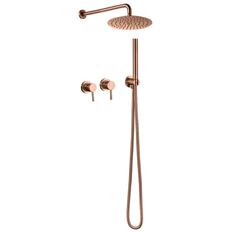 طقم دش مخفي من الفولاذ المقاوم للصدأ 304 باللون الذهبي الوردي