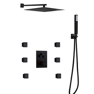 الحديث 304 الفولاذ المقاوم للصدأ الحمام الأسود 3-وظيفة أخفى خلاط دش ثرموستاتي