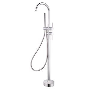 CUPC جودة عالية 304 الفولاذ المقاوم للصدأ الساخن والبارد مختلط متعدد الوظائف الكروم الحمام الطابق دش قائم بذاته صنبور حوض استحمام