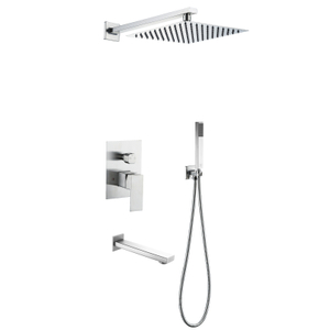  304 كروم من الفولاذ المقاوم للصدأ في مجموعة دش مخفية مثبتة على الحائط بثلاثة اتجاهات 