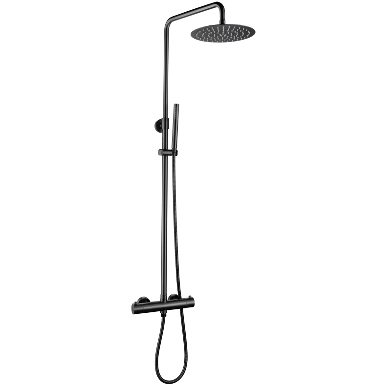 304 مسدس من الفولاذ المقاوم للصدأ، خلاط دش ثرموستاتي للحمام باللون الأسود