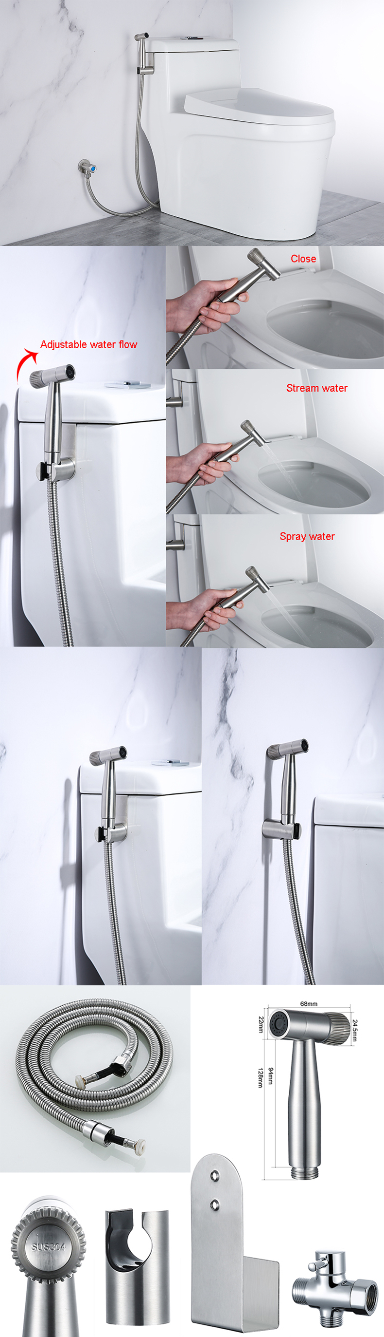 بخاخ بيديه للمرحاض المحمول