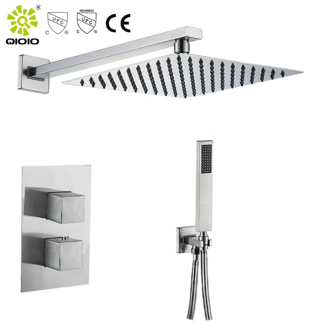 CUPC جودة عالية كمية عالية 304 الفولاذ المقاوم للصدأ الحائط الساخنة والباردة مجموعة خلاط دش الحمام ثرموستاتي