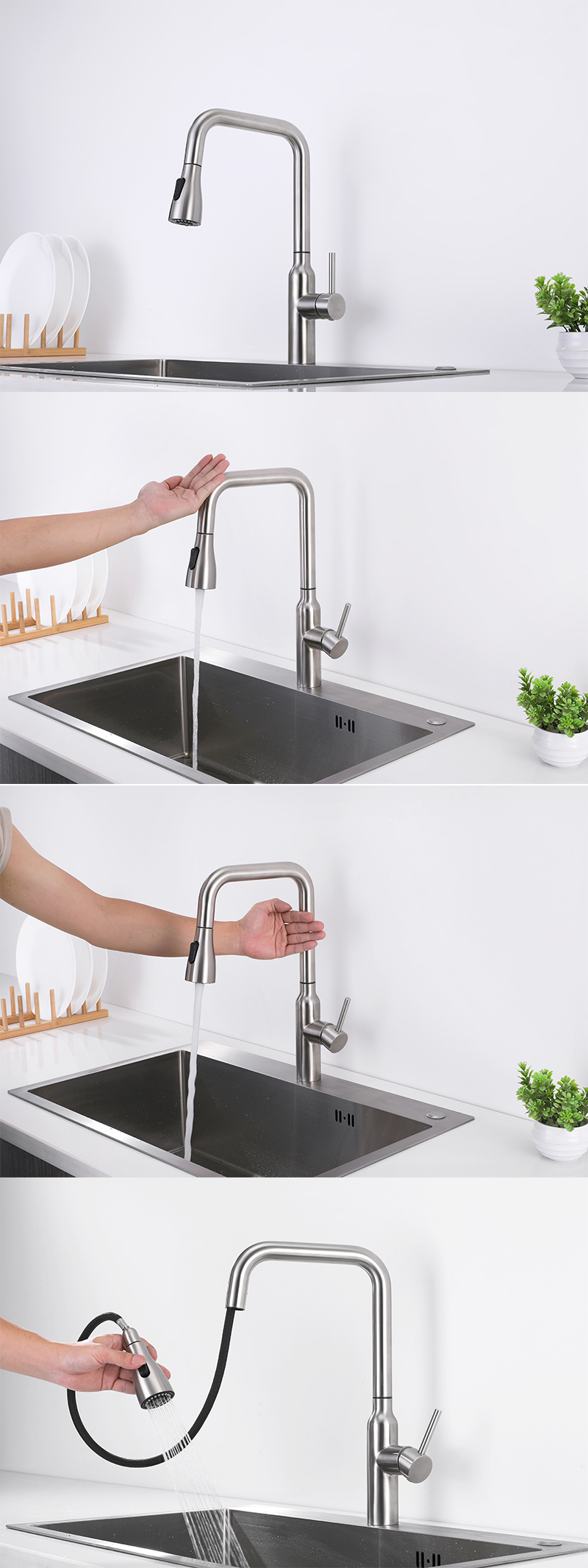 صنبور حوض المطبخ بمستشعر اللمس 