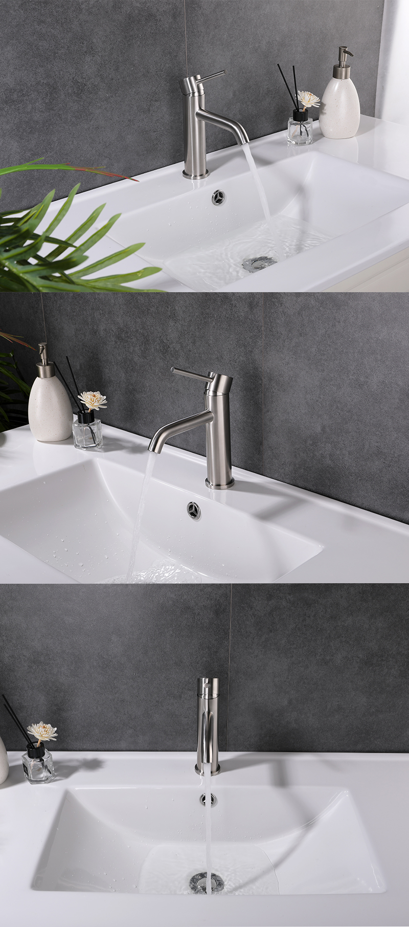 صنبور حوض مصقول من الفولاذ المقاوم للصدأ 