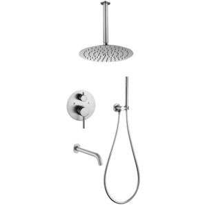 مجموعة دش رأس مخفية مثبتة على الحائط من النيكل المصقول