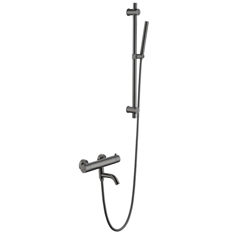 304 مسدس من الفولاذ المقاوم للصدأ، خلاط دش ثرموستاتي للحمام باللون الرمادي