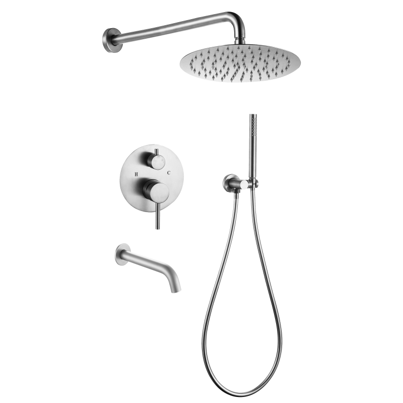 طقم دش مخفي من الفولاذ المقاوم للصدأ 304 بالكروم