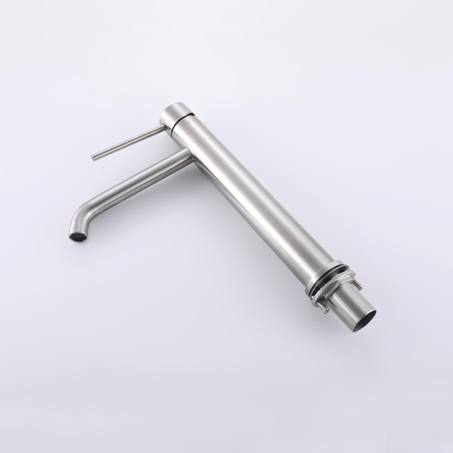 حوض حمام عالي الجودة معتمد من CUPC 304 من الفولاذ المقاوم للصدأ والنحاس والذهبي الوردي، حنفيات خصر طويلة