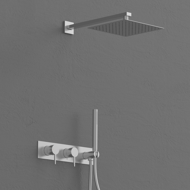 304 حمام من النيكل المصقول من الفولاذ المقاوم للصدأ في مجموعة صنبور الدش المخفية على الحائط