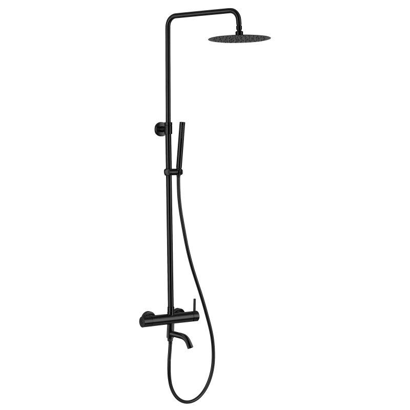 خلاط دش حمام من الفولاذ المقاوم للصدأ 304 باللون الأسود غير اللامع