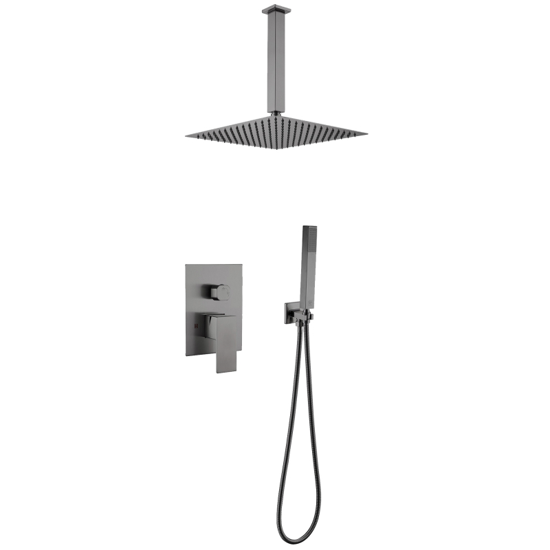 304 مجموعة دش مخفية من الفولاذ المقاوم للصدأ باللون الرمادي