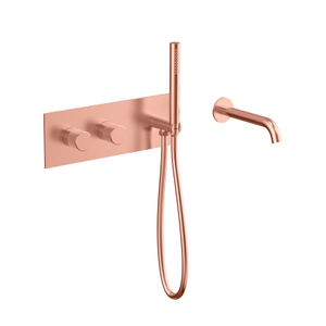 جديد 304 الفولاذ المقاوم للصدأ النحاس ارتفع الذهب الحائط الحمام أخفى حوض الاستحمام صنبور مجموعة