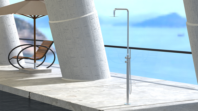 316 صنبور دش خارجي من الفولاذ المقاوم للصدأ YC-8052 لحمامات السباحة والشواطئ